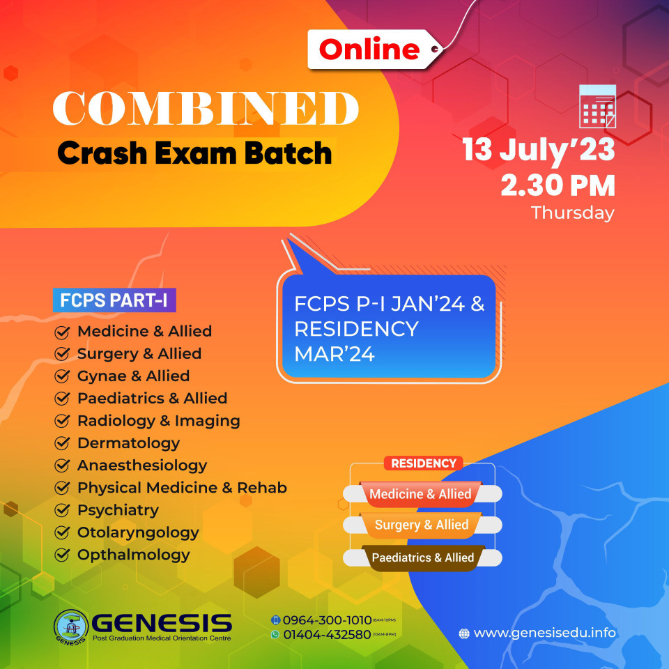 Online Crash Combined Exam Batch GENESIS
