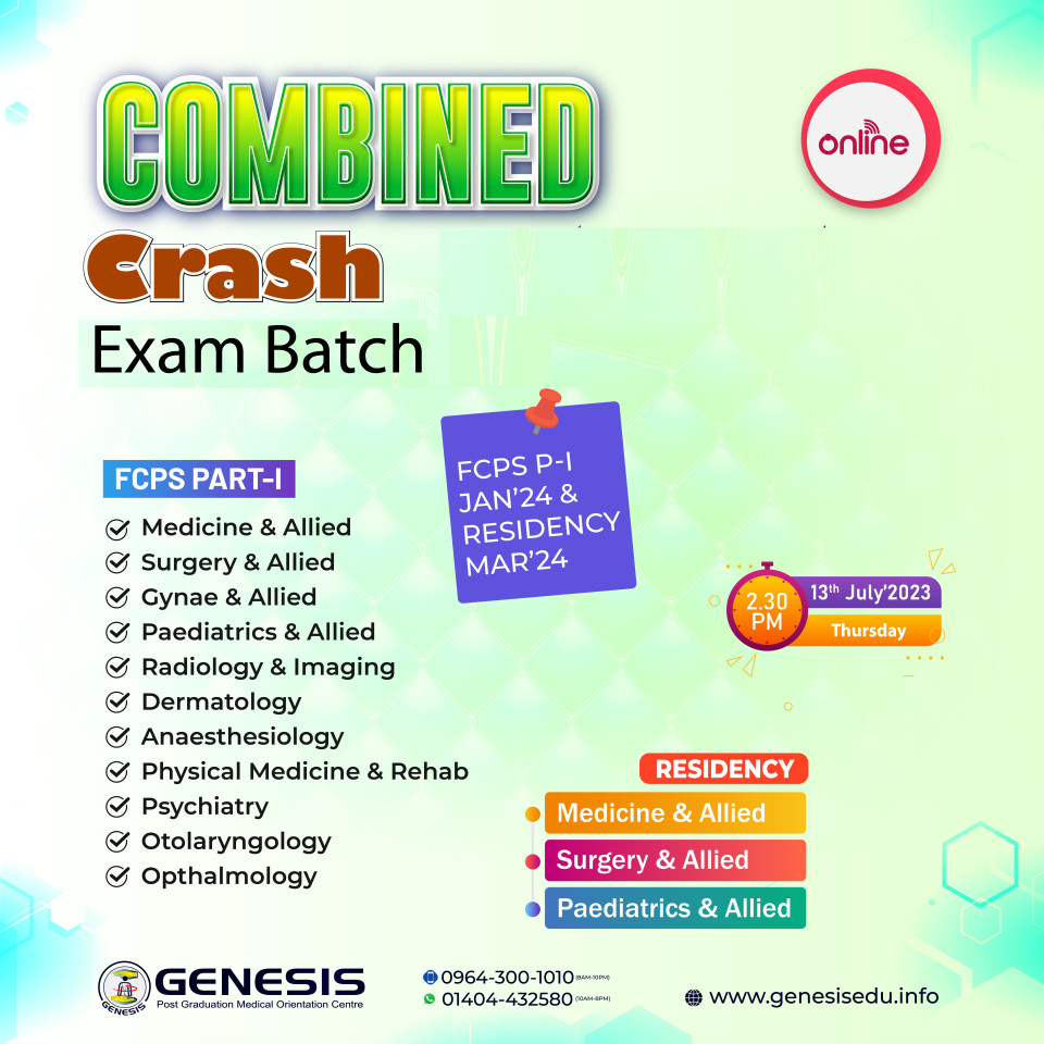Online Crash Combined Exam Batch GENESIS